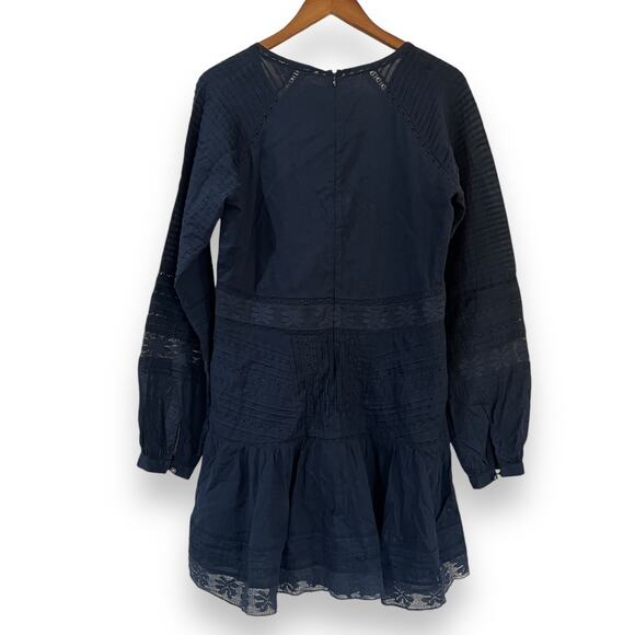 NWT Veronica Beard Addilyn Eyelet Dress In Ink Size 10 Navy Blue Cotton $498 - Picture 15 of 15
